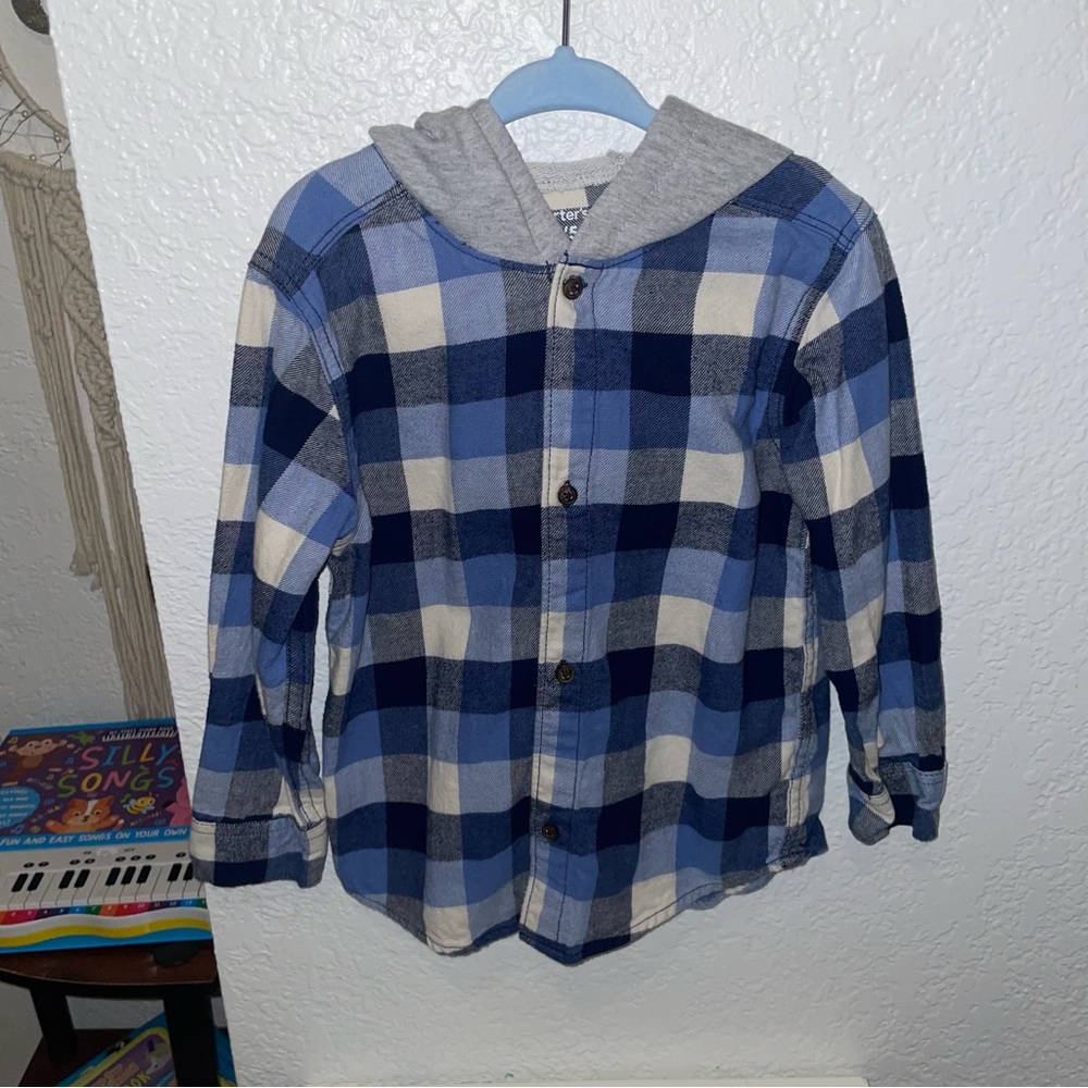 Carter's - Kid’s Plaid Hooded Button-Down Shirt